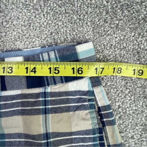 Nautica Shorts Men's 34 Blue Plaid Pockets Flat Front Casual Cotton Summer - Picture 9 of 13